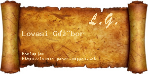 Lovasi Gábor névjegykártya